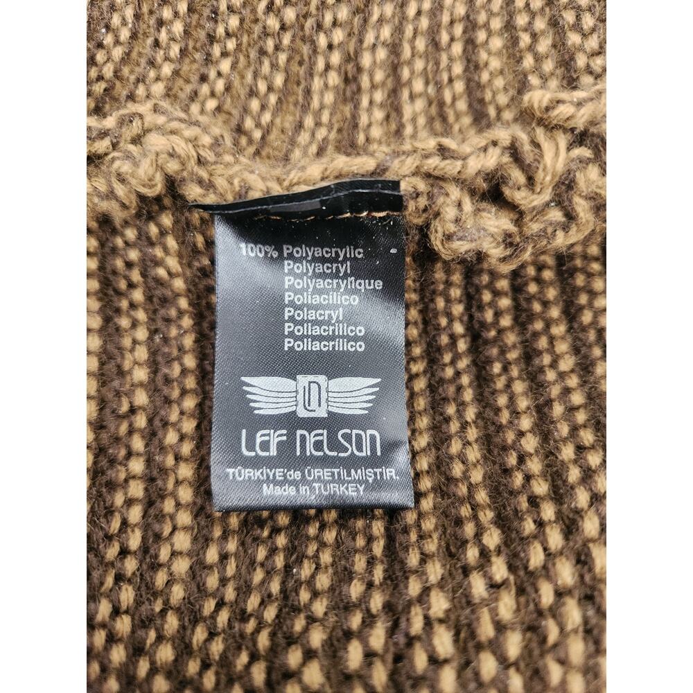 Leif Nelson Sweater Men XXL Brown Cable Knit Toggles Cardigan Pockets - Picture 9 of 10